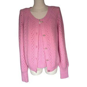NWT Lilly Pulitzer Lilac Rose Zabrina Sweater Set Cardigan and Top Women's XL